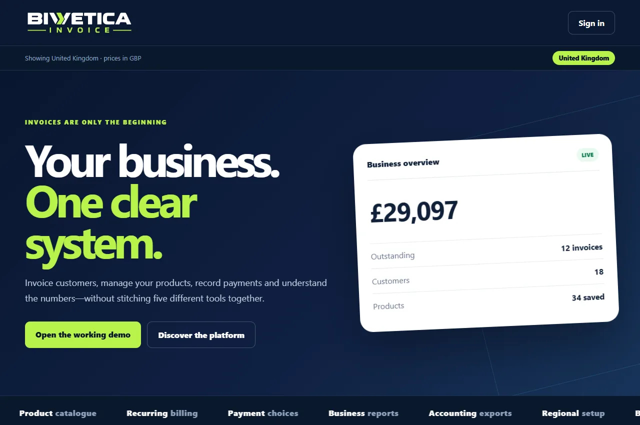 Bivetica Invoice public product introduction